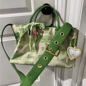 Juicy Couture Green and Cream Tote Bag